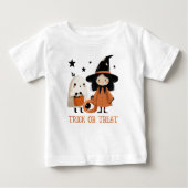 Spooky Niedlich Witch & Ghost Trick oder Treat Hal Baby T-shirt (Vorderseite)
