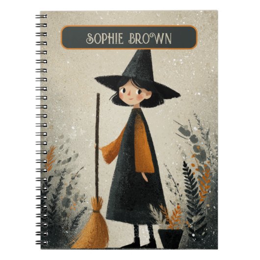 Spooky Niedlich Wittenname Halloween Notizblock (Vorderseite)