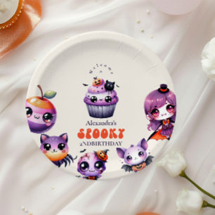 Spooky Niedliche 2. Geburtstag Halloween Pastel Ka Pappteller