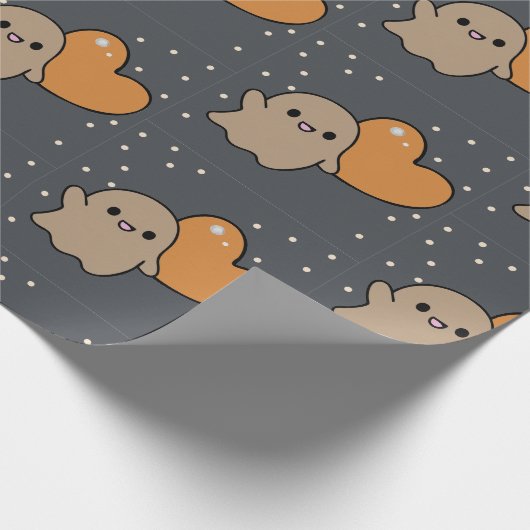 Spooky Niedliche Grid Ghost Herzmuster Geschenkpapier (Ecke)