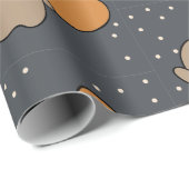 Spooky Niedliche Grid Ghost Herzmuster Geschenkpapier (Rolleneckpunkt)