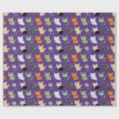 Spooky Niedliche Halloween Katzen Geschenkwrap Geschenkpapier (Flach)