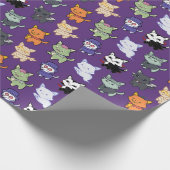 Spooky Niedliche Halloween Katzen Geschenkwrap Geschenkpapier (Ecke)