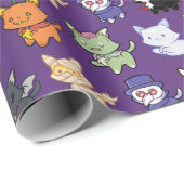 Spooky Niedliche Halloween Katzen Geschenkwrap Geschenkpapier (Rolleneckpunkt)