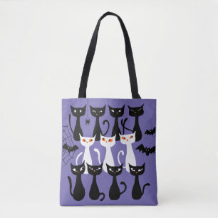Spooky niedliche schwarze Katzen Moderne Halloween Tasche