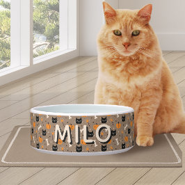 Spooky Niedliches Halloween Pumpkin & Black Cat Napf