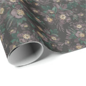 Spooky Night Blooming Floral Pattern Geschenkpapier (Rolleneckpunkt)