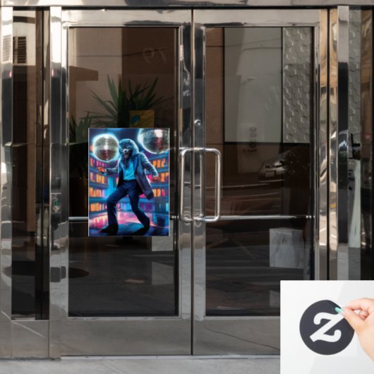 Spooky Night Fee, Wolfman Moves Fensteraufkleber (Büro Tür)