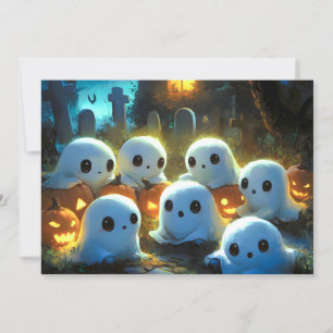 Spooky Night Friedhof Niedlich Halloween Ghost Feiertagskarte