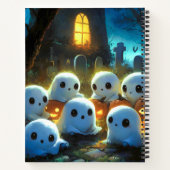 Spooky Night Friedhof Niedlich Halloween Ghost Notizblock (Rückseite)
