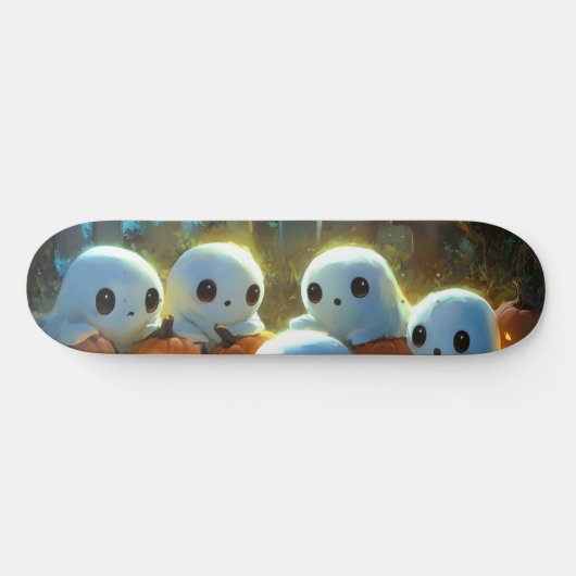 Spooky Night Friedhof Niedlich Halloween Ghost Skateboard (Horizontal)