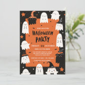 Spooky Night Ghost Party Einladung (Stehend Vorderseite)