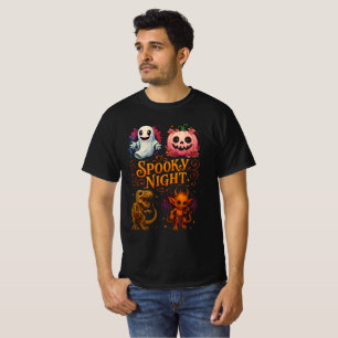 Spooky Night Halloween Character Collage T-Shirt