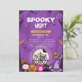 Spooky Night Halloween-Party Einladung (Stehend Vorderseite)