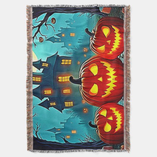  Spooky Night Haunted House Thrills Decke (Vorderseite Vertikal)