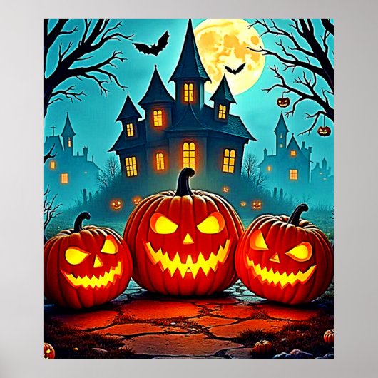 Spooky Night Haunted House Thrills Poster (Vorne)