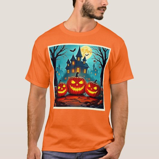  Spooky Night Haunted House Thrills T-Shirt (Vorderseite)