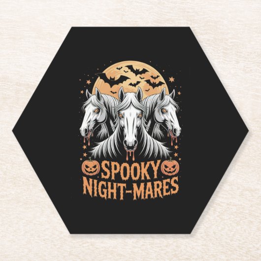 Spooky Night Mares Halloween Pferd Untersetzer (Vorderseite)