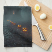 Spooky Night mit Jack-o'-Lanterns Geschirrtuch (Viertel Falte)