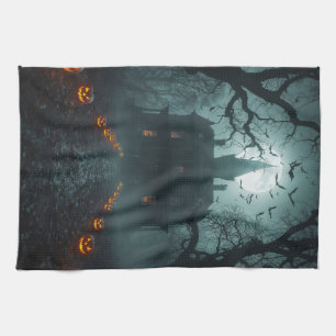 Spooky Night mit Jack-o'-Lanterns Geschirrtuch
