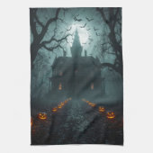 Spooky Night mit Jack-o'-Lanterns Geschirrtuch (Vertikal)