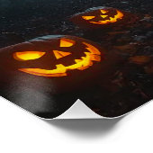 Spooky Night mit Jack-o'-Lanterns Poster (Ecke)