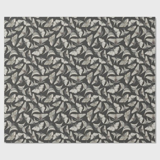 Spooky Night Moth Pattern Geschenkpapier (Flach)