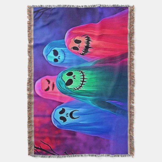 Spooky Night of Colorful Ghosts Design Decke (Vorderseite Vertikal)
