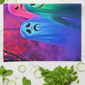 Spooky Night of Colorful Ghosts Design Geschirrtuch (Gefaltet)