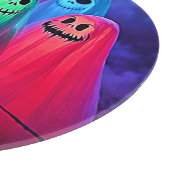 Spooky Night of Colorful Ghosts Design Schneidebrett (Ecke)