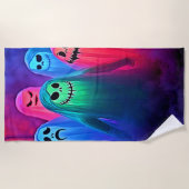 Spooky Night of Colorful Ghosts Design Strandtuch (Vorderseite)