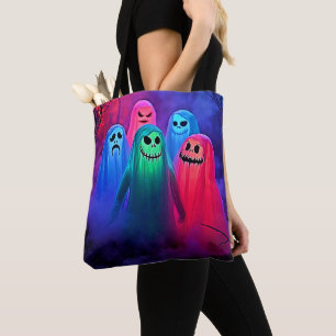 Spooky Night of Colorful Ghosts Design Tasche