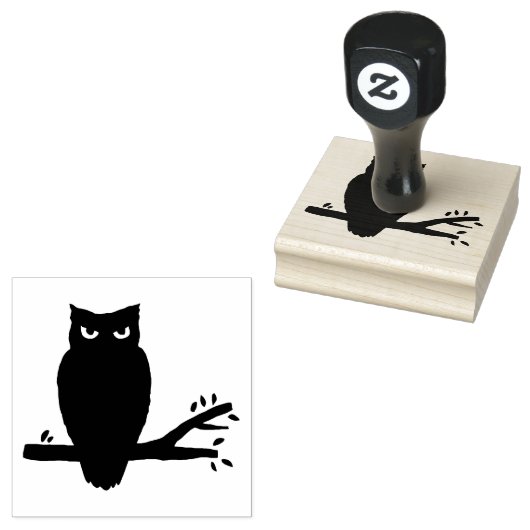 Spooky Night Owl Silhouette Gummistempel (Stempel)