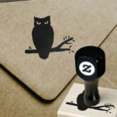Spooky Night Owl Silhouette Gummistempel