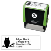 Spooky Night Owl Silhouette Rücksendeadresse Permastempel (Beispiel)