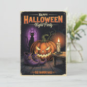 Spooky Night Party Einladung (Stehend Vorderseite)