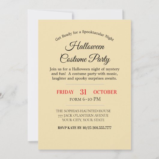 Spooky Night Party Einladung (Rückseite)