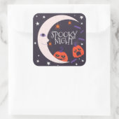 Spooky Night Quadratischer Aufkleber (Tasche)