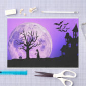 Spooky Night Sky Black Cat Halloween Seidenpapier (Handwerk)
