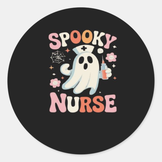 Spooky Nurse Classic T - Shirt_1 Runder Aufkleber (Vorderseite)