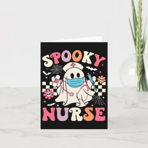 Spooky Nurse Ghost Halloween Niedlich Groovy Nursi Karte