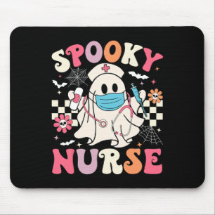 Spooky Nurse Ghost Halloween Niedlich Groovy Nursi Mousepad