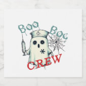 Spooky Nurse Ghost Haunted Hospital Crew Ghostly N Schaumweinetikett (Einzelnes Label)