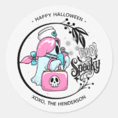 Spooky Nurse Ghost Round Sticker - Niedliches Hall (Vorderseite)