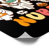 Spooky Nurse Groovy Halloween Ghost Poster (Ecke)