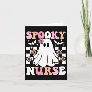 Spooky Nurse Halloween Ghost Kostüm Retro Groovy Karte