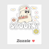Spooky Nurse Practitioner Cute Halloween Classic T Aufkleber (Blatt)
