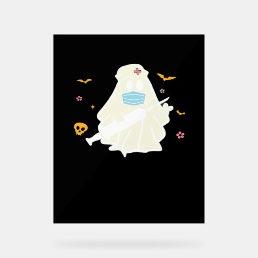 Spooky Nurse Practitioner Niedlich Halloween Overs Acrylschild (Vorderseite)