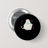 Spooky Nurse Practitioner Niedlich Halloween Overs Button (Vorne & Hinten)