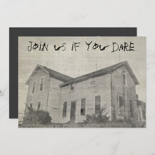 Spooky Old Distressed Spuk Halloween House Einladung (Vorne/Hinten)